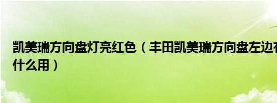 凯美瑞方向盘灯亮红色（丰田凯美瑞方向盘左边有个灯是有什么用）