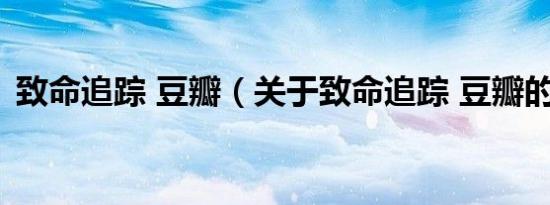 致命追踪 豆瓣（关于致命追踪 豆瓣的介绍）