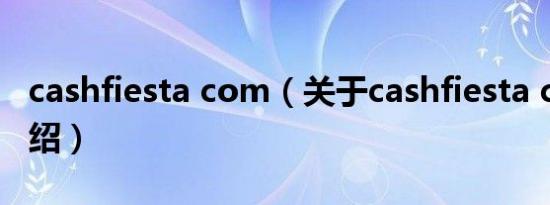 cashfiesta com（关于cashfiesta com的介绍）