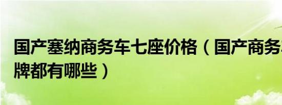 国产塞纳商务车七座价格（国产商务车七座品牌都有哪些）