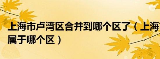 上海市卢湾区合并到哪个区了（上海市卢湾区属于哪个区）