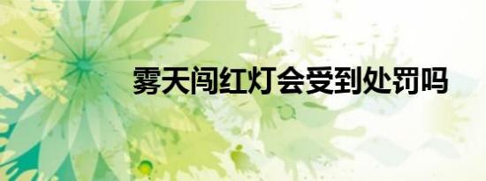 雾天闯红灯会受到处罚吗