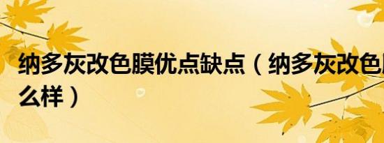 纳多灰改色膜优点缺点（纳多灰改色膜效果怎么样）