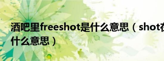 酒吧里freeshot是什么意思（shot在酒吧是什么意思）