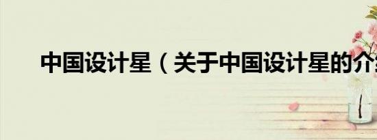 中国设计星（关于中国设计星的介绍）