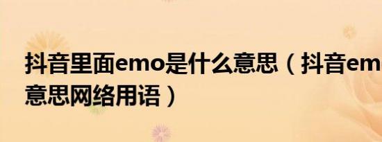 抖音里面emo是什么意思（抖音emo是什么意思网络用语）