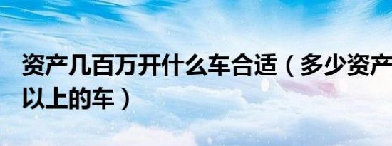 资产几百万开什么车合适（多少资产开100w以上的车）