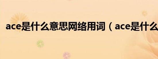 ace是什么意思网络用词（ace是什么意思）