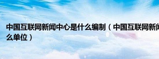 中国互联网新闻中心是什么编制（中国互联网新闻中心 是什么单位）