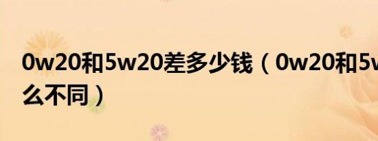 0w20和5w20差多少钱（0w20和5w20有什么不同）