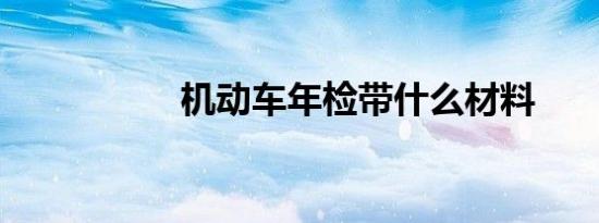 机动车年检带什么材料