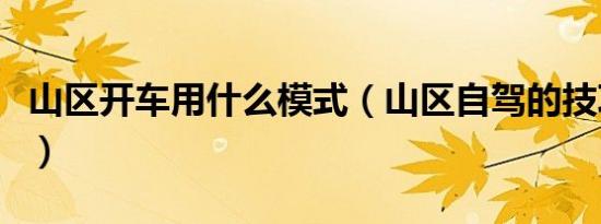 山区开车用什么模式（山区自驾的技巧有哪些）