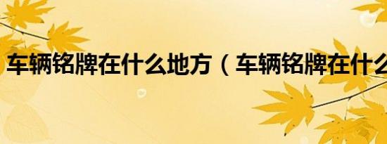 车辆铭牌在什么地方（车辆铭牌在什么位置）