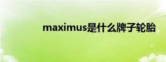 maximus是什么牌子轮胎
