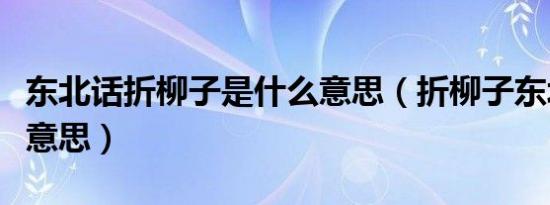 东北话折柳子是什么意思（折柳子东北话什么意思）