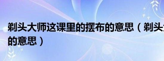 剃头大师这课里的摆布的意思（剃头大师抗议的意思）