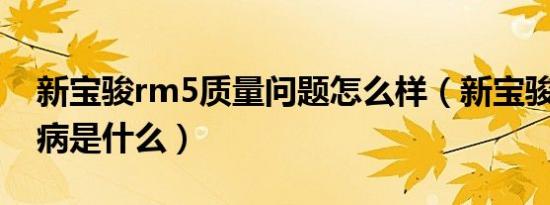 新宝骏rm5质量问题怎么样（新宝骏RM5通病是什么）