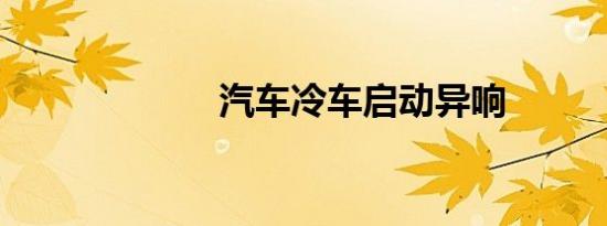 汽车冷车启动异响