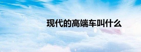 现代的高端车叫什么