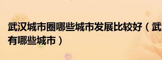 武汉城市圈哪些城市发展比较好（武汉城市圈有哪些城市）