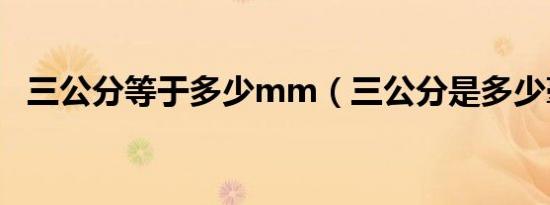 三公分等于多少mm（三公分是多少毫米）