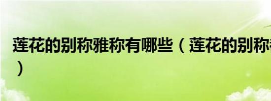 莲花的别称雅称有哪些（莲花的别称都有哪些）