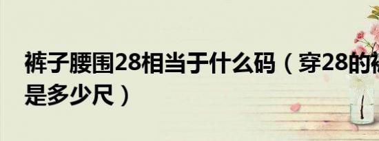 裤子腰围28相当于什么码（穿28的裤子腰围是多少尺）