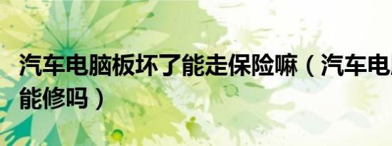汽车电脑板坏了能走保险嘛（汽车电脑板坏了能修吗）