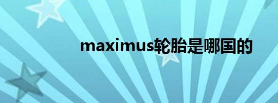 maximus轮胎是哪国的