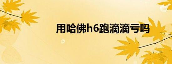 用哈佛h6跑滴滴亏吗