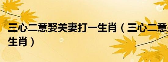三心二意娶美妻打一生肖（三心二意是指什么生肖）