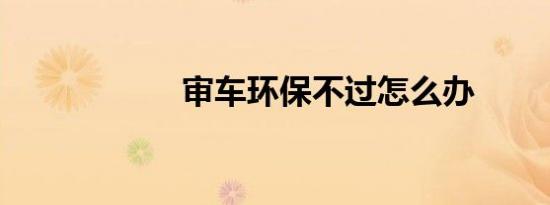 审车环保不过怎么办