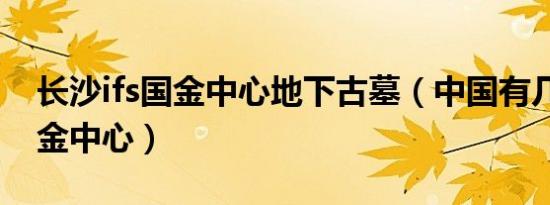长沙ifs国金中心地下古墓（中国有几个ifs国金中心）