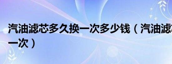 汽油滤芯多久换一次多少钱（汽油滤芯多久换一次）