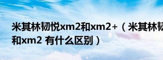 米其林韧悦xm2和xm2+（米其林韧悦xm2和xm2 有什么区别）