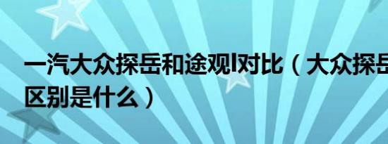 一汽大众探岳和途观l对比（大众探岳与途观l区别是什么）