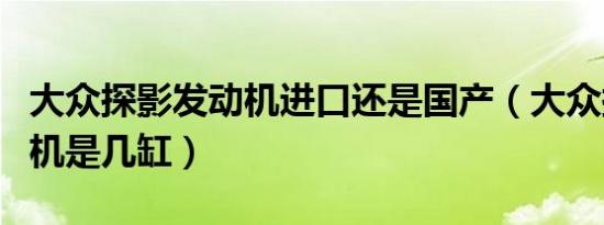 大众探影发动机进口还是国产（大众探影发动机是几缸）