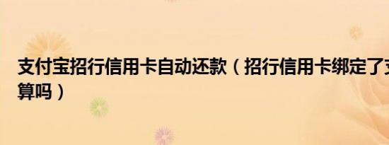支付宝招行信用卡自动还款（招行信用卡绑定了支付宝消费算吗）