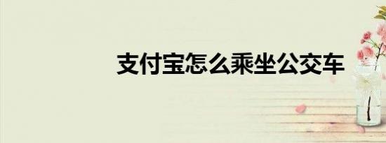 支付宝怎么乘坐公交车