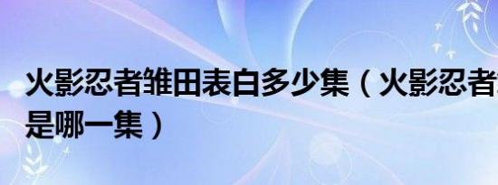 火影忍者雏田表白多少集（火影忍者雏田表白是哪一集）