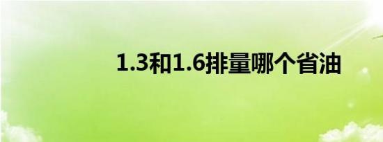 1.3和1.6排量哪个省油