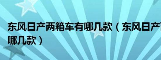 东风日产两箱车有哪几款（东风日产两箱车有哪几款）