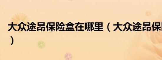 大众途昂保险盒在哪里（大众途昂保险盒在哪）