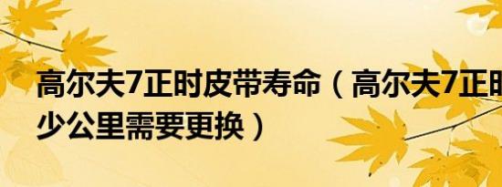 高尔夫7正时皮带寿命（高尔夫7正时皮带多少公里需要更换）