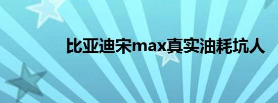 比亚迪宋max真实油耗坑人