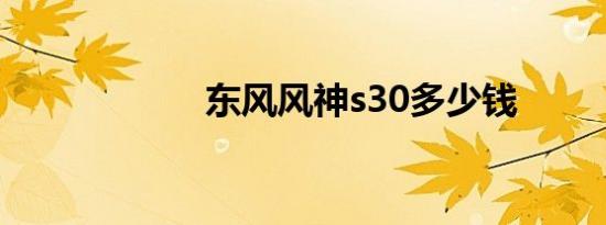 东风风神s30多少钱