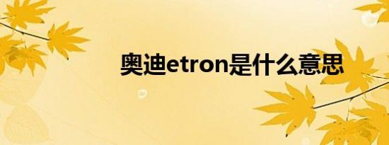 奥迪etron是什么意思