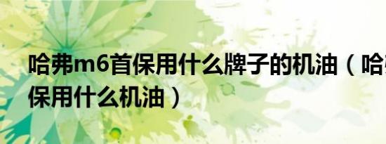 哈弗m6首保用什么牌子的机油（哈弗m6首保用什么机油）