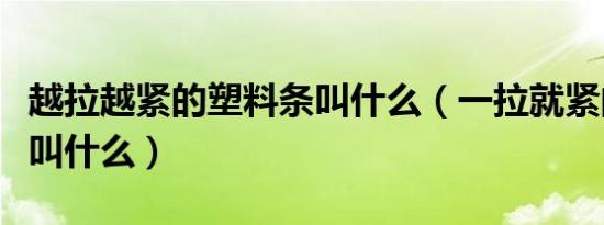 越拉越紧的塑料条叫什么（一拉就紧的塑料条叫什么）
