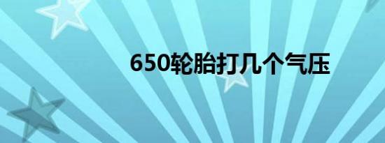 650轮胎打几个气压